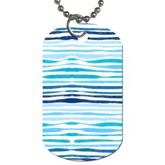 BLUE WAVES PATTERN Dog Tag (One Side)