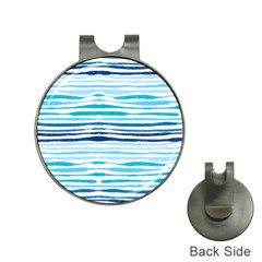 Blue Waves Pattern Hat Clips With Golf Markers