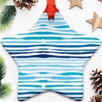 BLUE WAVES PATTERN Star Ornament (Two Sides) Front