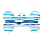 BLUE WAVES PATTERN Dog Tag Bone (Two Sides) Front