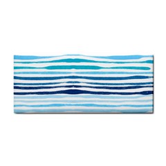 Blue Waves Pattern Hand Towel by designsbymallika