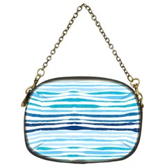 Blue Waves Pattern Chain Purse (one Side)