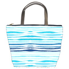 BLUE WAVES PATTERN Bucket Bag