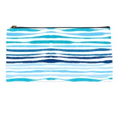 Blue Waves Pattern Pencil Cases by designsbymallika