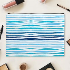 Blue Waves Pattern Cosmetic Bag (xl) by designsbymallika