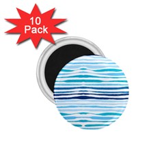 Blue Waves Pattern 1 75  Magnets (10 Pack) 