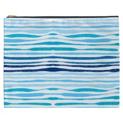 Blue Waves Pattern Cosmetic Bag (xxxl) by designsbymallika