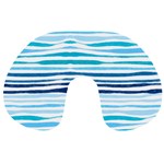 BLUE WAVES PATTERN Travel Neck Pillow Front