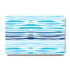 Blue Waves Pattern Small Doormat  by designsbymallika