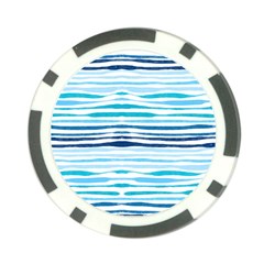 Blue Waves Pattern Poker Chip Card Guard by designsbymallika