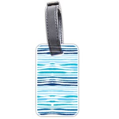 Blue Waves Pattern Luggage Tag (one Side) by designsbymallika