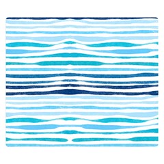 Blue Waves Pattern Double Sided Flano Blanket (small)  by designsbymallika