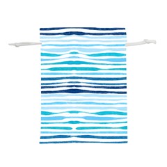 Blue Waves Pattern Lightweight Drawstring Pouch (l)