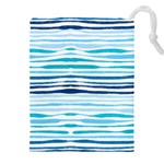 BLUE WAVES PATTERN Drawstring Pouch (5XL) Front