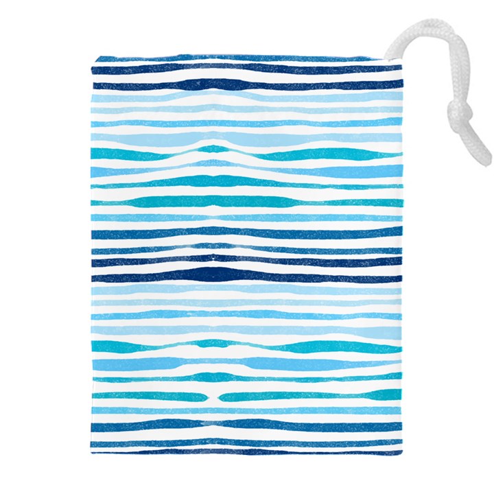 BLUE WAVES PATTERN Drawstring Pouch (5XL)