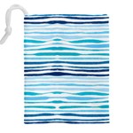 BLUE WAVES PATTERN Drawstring Pouch (5XL) Back