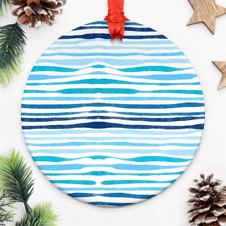 BLUE WAVES PATTERN Ornament (Round)