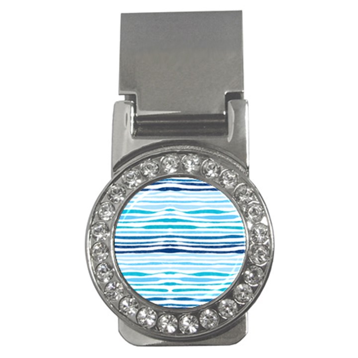 BLUE WAVES PATTERN Money Clips (CZ) 