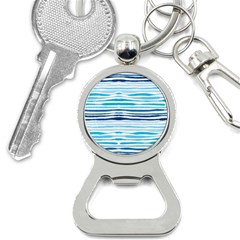 Blue Waves Pattern Bottle Opener Key Chain by designsbymallika