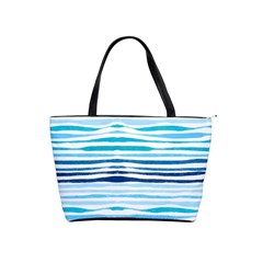 Blue Waves Pattern Classic Shoulder Handbag by designsbymallika