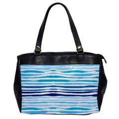 Blue Waves Pattern Oversize Office Handbag by designsbymallika