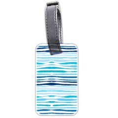 Blue Waves Pattern Luggage Tag (two Sides) by designsbymallika