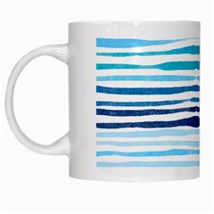 Blue Waves Pattern White Mugs by designsbymallika