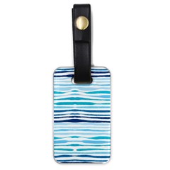 Blue Waves Pattern Luggage Tag (one Side) by designsbymallika