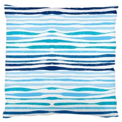 Blue Waves Pattern Large Cushion Case (one Side)