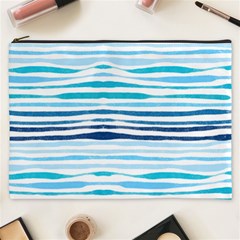 Blue Waves Pattern Cosmetic Bag (xxxl) by designsbymallika