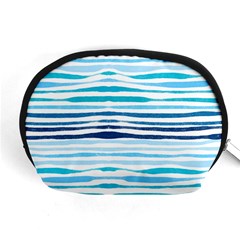 Blue Waves Pattern Accessory Pouch (medium) by designsbymallika