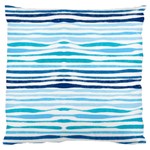 BLUE WAVES PATTERN Large Flano Cushion Case (Two Sides) Front