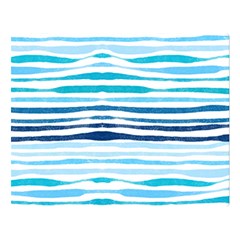 Blue Waves Pattern Double Sided Flano Blanket (large)  by designsbymallika