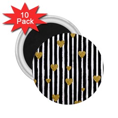 Stripes Heart Pattern 2 25  Magnets (10 Pack)  by designsbymallika