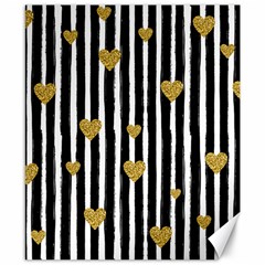 Stripes Heart Pattern Canvas 8  X 10  by designsbymallika