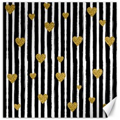 Stripes Heart Pattern Canvas 12  X 12  by designsbymallika