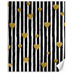 Stripes Heart Pattern Canvas 11  X 14  by designsbymallika