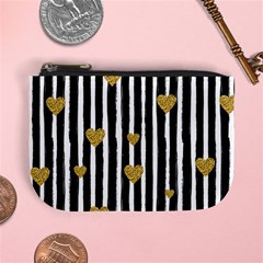 Stripes Heart Pattern Mini Coin Purse by designsbymallika