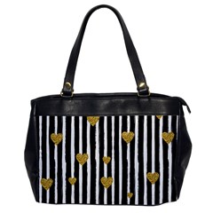 Stripes Heart Pattern Oversize Office Handbag by designsbymallika