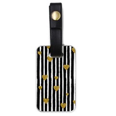 Stripes Heart Pattern Luggage Tag (one Side) by designsbymallika