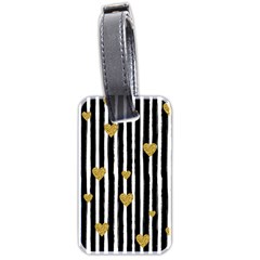 Stripes Heart Pattern Luggage Tag (two Sides) by designsbymallika