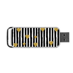 Stripes Heart Pattern Portable Usb Flash (two Sides) by designsbymallika