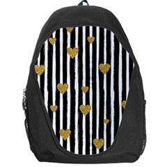 Stripes Heart Pattern Backpack Bag by designsbymallika