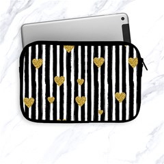 Stripes Heart Pattern Apple Ipad Mini Zipper Cases by designsbymallika