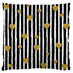 Stripes Heart Pattern Standard Flano Cushion Case (two Sides) by designsbymallika