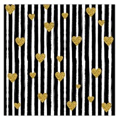 Stripes Heart Pattern Large Satin Scarf (square) by designsbymallika