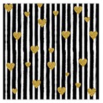 stripes heart pattern Large Satin Scarf (Square) Front