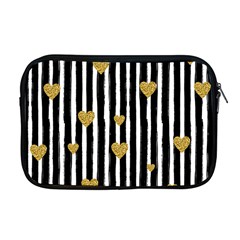 Stripes Heart Pattern Apple Macbook Pro 17  Zipper Case by designsbymallika