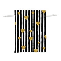 Stripes Heart Pattern Lightweight Drawstring Pouch (m) by designsbymallika