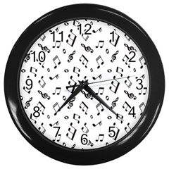 Music Pattern Wall Clock (black)